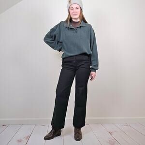 Vintage 90s Y2K Knit Polo Shirt Forest Green XL